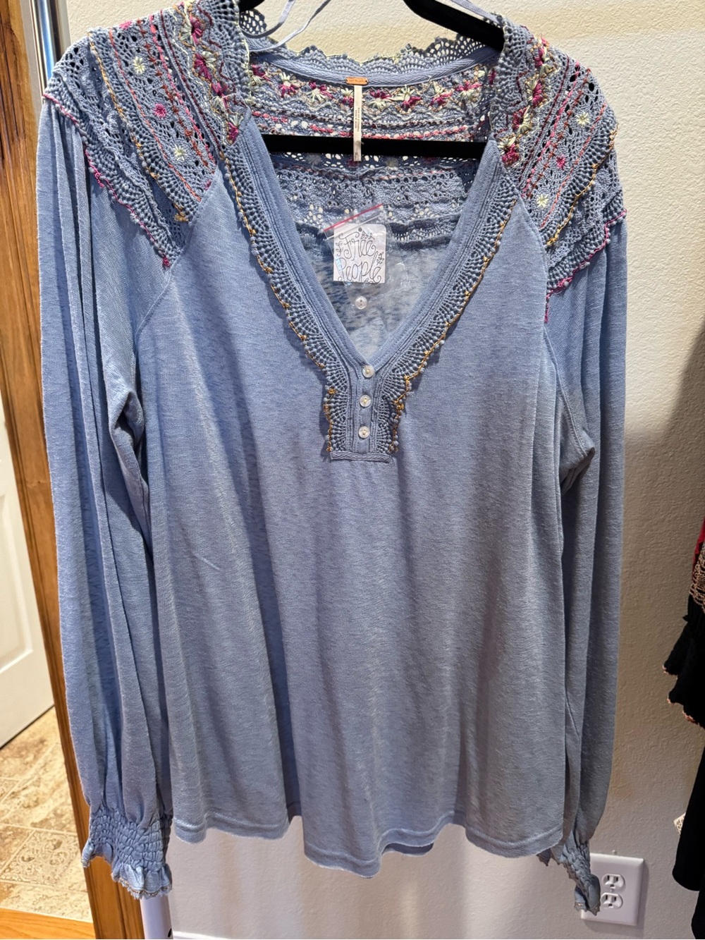 NWT $198 FREE PEOPLE Crochet Love Top! Sz XL - Picture 2 of 11